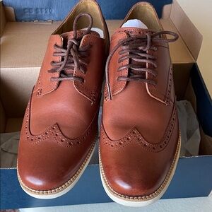 Cole Haan Tan Leather Wingtip Oxfords